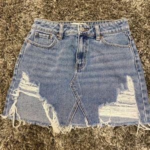 Pacsun Distressed Jean Skirt